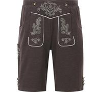 Jan Vanderstorm Herren Sweatbermuda Dennik Trachtenhose | Lederhose-Look | Oktoberfest Dunkelbraun, 6XL (XXXXXXL) - 76/78
