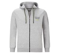 Kapuzensweatjacke JAN VANDERSTORM "Sweatjacke ODGRIM", Herren, Gr. XL, silber (silbergrau melange), Obermaterial: 60% Baumwolle CO. 40% Polyester COOLMAX PES(Coolmax)., Sweatjacken (48602419-XL) silbe