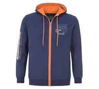 Jan Vanderstorm Herren Sweatjacke Roderich Mit Kapuze | Hoodie | Reine Baumwolle | Große Größen L-7xl dunkelblau, XL - 56/58