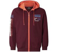 Jan Vanderstorm Herren Sweatjacke Roderich Stylische Hoodie-Jacke mit Kapuze, 100% Baumwolle, große Größen L-7XL, bequemer Comfort-Fit für Männer, Reißverschluss, praktische Taschen dunkelrot, 52/54