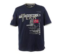 Jan Vanderstorm Comfort Fit T-Shirt Rundhals dunkelblau, Bedruckt