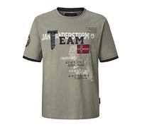 Jan Vanderstorm Comfort Fit T-Shirt Rundhals oliv, Bedruckt