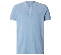 Jan Vanderstorm Comfort Fit T-Shirt Knopfleiste blau, Einfarbig