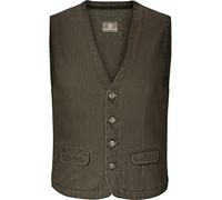 Jan Vanderstorm Herren Weste Torell in Jeans-Optik, Freizeitweste aus reiner Baumwolle, Anzugweste im Denim-Look für Männer, große Größen L-7XL oliv, 3XL (XXXL) - 64