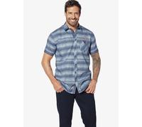 Jan Vanderstorm Kurzarmhemd Herren Comfort Fit Baumwolle blau, XL