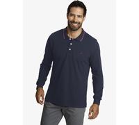 Jan Vanderstorm Comfort Fit Longsleeve Poloshirt dunkelblau, Einfarbig