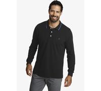 Jan Vanderstorm Comfort Fit Longsleeve Poloshirt schwarz, Einfarbig