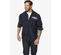 Jan Vanderstorm Outdoorhemd Herren Comfort Fit Baumwolle blau, 5XL