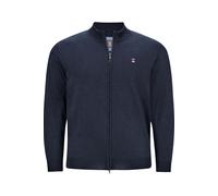 Strickjacke JAN VANDERSTORM "Strickjacke AGNER", Herren, Gr. L, blau (dunkelblau), Obermaterial: 50% Baumwolle CO. 50% Polyacryl PAN., unifarben, casual, normal, Strickjacken (51011809-L) dunkelblau