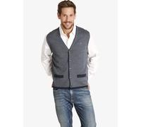 Jan Vanderstorm Strickweste Herren Wolle blau, XXXL