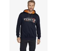 Jan Vanderstorm Comfort Fit Kapuzen Sweatshirt dunkelblau, Bedruckt