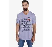 Jan Vanderstorm Comfort Fit T-Shirt V-Ausschnitt helllila, Bedruckt