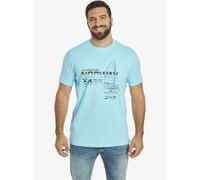 Jan Vanderstorm Comfort Fit T-Shirt Rundhals türkis, Bedruckt