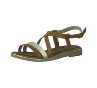 Jana 100% COMFORT LEATHER 8-8-28115-26/399 COGNAC/PLATIN Riemchensandalen FS 2021 für Damen, braun, Größe 37 EU