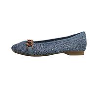 Jana Damen Ballerinas mit Zierschnalle Vegan, Blau (Denim), 37 EU