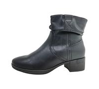 Jana Damen Stiefeletten mit Absatz Vegan Kleiner Absatz, Schwarz (Black), 37 EU
