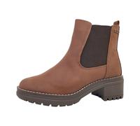 Jana Damen Chelsea Boots Ocker/Dunkelbraun 37