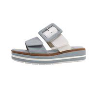 Jana Damen Pantoletten mit Schnalle Vegan, Blau (White/Sky), 39 EU