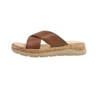 Jana Damen Softline Leather Wedge/Plat Mule 8-27701-46 Flache Sandale, Cognac, 36 EU