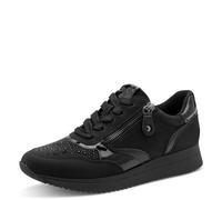 Jana Damenschuhe Sportliche Schnürer BLACK GLITTER BLACK GLITTER - Gr. - 42