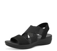 Jana Damen Sandalen flach Elastisch Vegan, Schwarz (Black), 41 EU