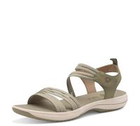 Jana Coshy Damen Sandalen flach mit Klettverschluss Sportlich, Grün (Sage), 40 EU