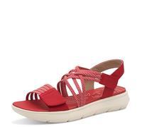 Jana Coshy Damen Sandalen flach mit Klettverschluss Vegan, Rot (Red), 38 EU