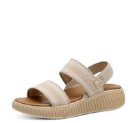 Jana Coshy Damen Sandalen flach mit Chunky-Sohle Bequem, Mehrfarbig (Beige Comb), 37 EU