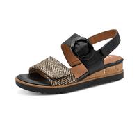 Jana Damen Wedge/Plat Sand MultiAdj+vegan BLACK/NATURE 38