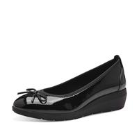 Jana Damen Ballerinas mit Keilabsatz Vegan, Schwarz (Schwarz Lack), 37 EU