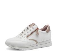 Jana Damen Sneaker flach mit Reißverschluss Vegan, Weiß (White/Rosegold), 36 EU