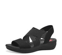 Jana Shoes Damen Sandalen Coshy - flach, elastisch, vegan - Schwarz, Größe 41