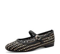 Jana Damen Ballerina Strap Vegan Black/Nature 36