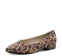 Jana Damen Ballerinas mit Blockabsatz Vegan, beige (Leopard), 40 EU