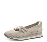 Jana Damen Ballerinas mit Riemen Vegan, Mehrfarbig (Beige/Gold), 39 EU