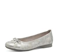 Jana Damen Ballerinas mit Schleife Vegan, Weiß (White/Silver), 37 EU
