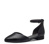 Jana Damen Ballerinas mit verstellbarem Riemen Vegan, Schwarz (Black), 37 EU