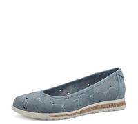 Jana Damen Ballerinas Runde Spitze Vegan, Blau (Denim), 38 EU