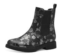Jana Damen Chelsea Boots mit Blockabsatz Vegan, Mehrfarbig (Schwarz/Floral), 37 EU