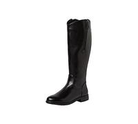 Jana Damen Hohe Stiefel ohne Absatz aus Kunstleder mit Reißverschluss Weite H Mehrweite, Schwarz (Black), 37 EU