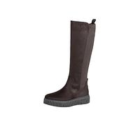 Jana Damen Hohe Stiefel ohne Absatz Kniehoch Plateau Weite H Mehrweite, Grau (Asphalt), 38 EU