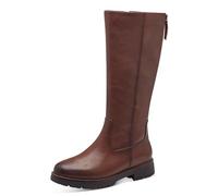 Jana Damen Hohe Stiefel ohne Absatz mit Reißverschluss Vegan, Braun (Cognac), 37 EU