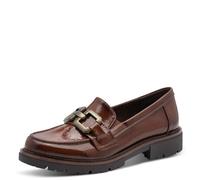 Jana Damen Loafer ohne Absatz Elegant Vegan Cognac PATENT 36