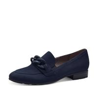 Jana Damen Loafer ohne Absatz Vegan Blockabsatz, Blau (Dunkelblau), 42 EU