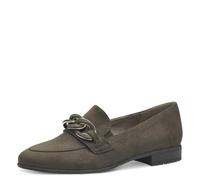 Jana Damen Loafer ohne Absatz Vegan Blockabsatz, Grün (Olive), 39 EU