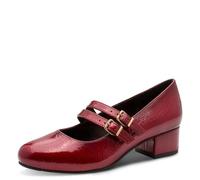 Jana Damen Mary Jane Kleiner Absatz Vegan, Rot (Fire Patent), 36 EU