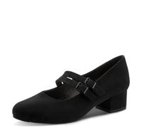 Jana Damen Mary Jane Kleiner Absatz Vegan, schwarz (Black Textile), 39 EU