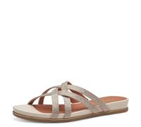 Jana Damen Pantoletten mit Glitzersteinen Vegan, Beige (Beige), 37 EU