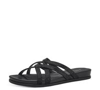 Jana Damen Pantoletten mit Glitzersteinen Vegan, Schwarz (Black), 40 EU