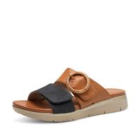 Jana Damen Pantoletten mit Klettverschluss Vegan, Mehrfarbig (Navy/Tan), 37 EU